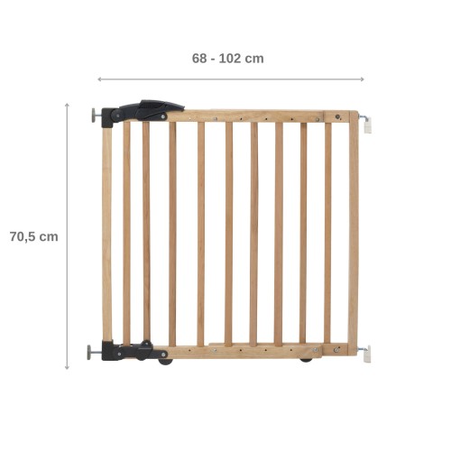 bramka barierka, 68-102 cm, rozstaw, zabezpieczenie przed dziećmi, bezpieczne dziecko w domu, barierka drewno naturalne, wymiary.jpg