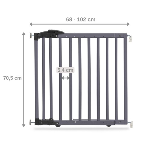 bramka barierka, 68-102 cm, rozstaw, zabezpieczenie przed dziećmi, bezpieczne dziecko w domu, barierka antracyt, wymiary barierki.jpg