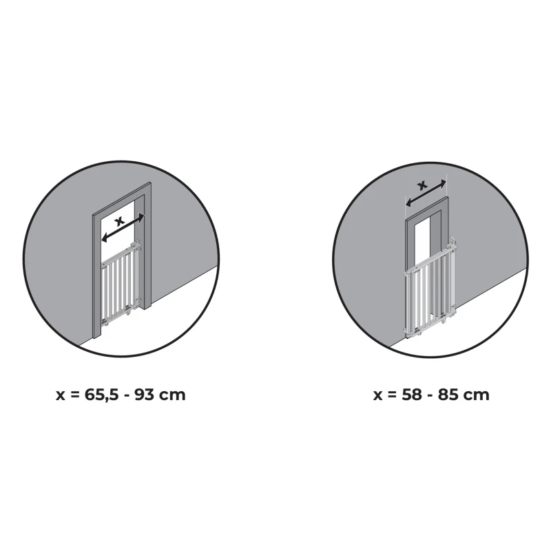 bramka barierka, 58-93 cm, rozstaw, zabezpieczenie przed dziećmi, bezpieczne, barierka przykręcana, montaż, rysunek.jpg