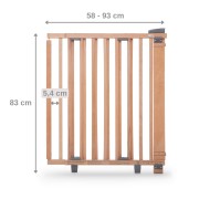 bramka barierka, 58-93 cm, rozstaw, zabezpieczenie przed dziećmi, bezpieczne dziecko w domu, barierka drewno naturalne, wymiary.jpg